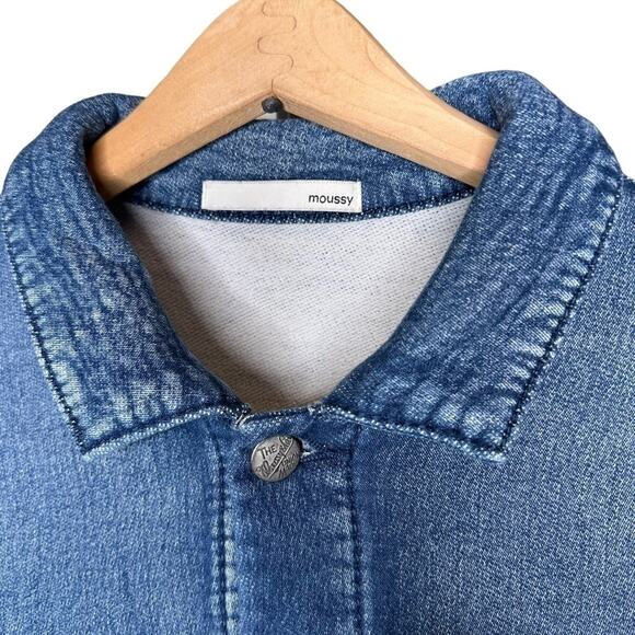 Moussy x iSKO Blue Future Face Denim Next Collab Medium Wash Jean Jacket - Picture 3 of 11